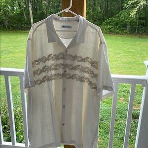 Tommy Bahama Cream Relaxed Fit Button Down Shirt